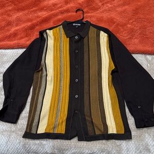 Stacy Adams Black and Yellow button up